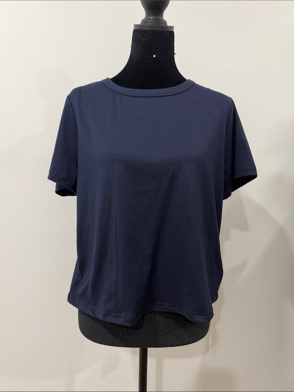 Navy Boxy Short-Sleeve Tee Shirt